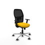 PIQUERAS Y CRESPO Silla de oficina Alfera Traslack malla negra Bali amarillo con base de aluminio