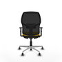 PIQUERAS Y CRESPO Silla de oficina Alfera Traslack malla negra Bali amarillo con base de aluminio