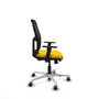 PIQUERAS Y CRESPO Silla de oficina Alfera Traslack malla negra Bali amarillo con base de aluminio