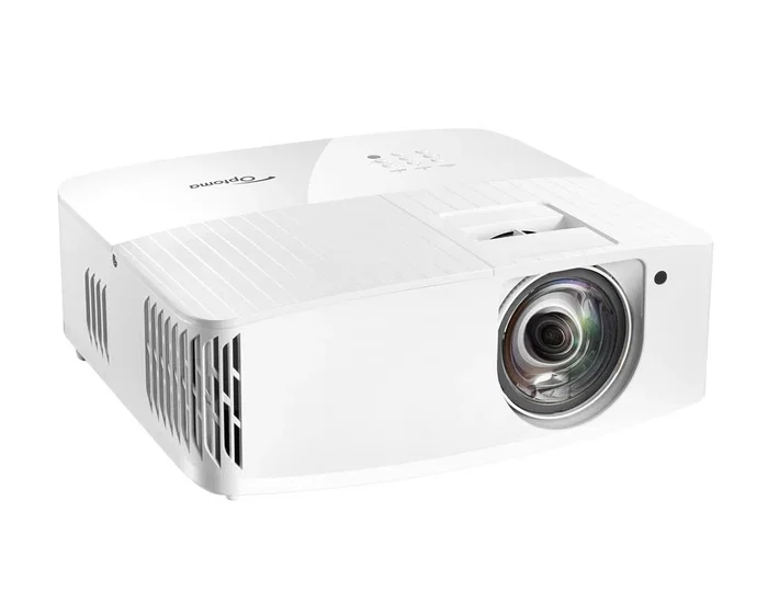 Optoma 4K400STx Proyector de Corto Alcance, 4000 Lúmenes ANSI, True UHD 4K (3840x2160), DLP, 3D, Compatible HDR y HLG, Blanco