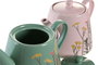 DKD Home Decor Tetera Shabby Verde Rosa 14 x 13.5 x 21 cm (2 Unidades)