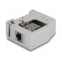 DeLOCK Adaptador de carril DIN con módulo Keystone RJ45 hembra a RJ45 hembra Cat.6A