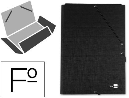 MARIOLA Carpeta de Gomas y Solapas Similprespan Negro (Set de 20)