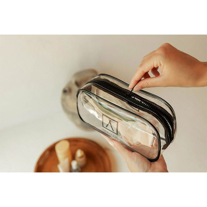 Numada Neceser de viaje transparente de PVC 23 x 11,5 x 6,5 cm