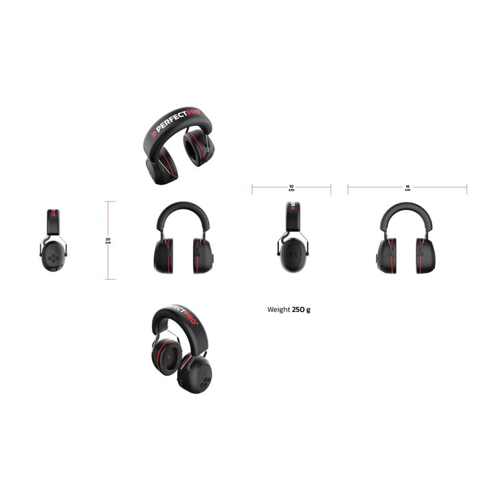 PerfectPro H-30 Auriculares de Protección Auditiva Negro / Rojo