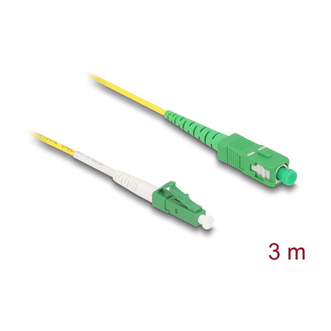 DeLOCK Cable de fibra óptica LC-APC a SC-APC Simplex Singlemode OS2 3 m