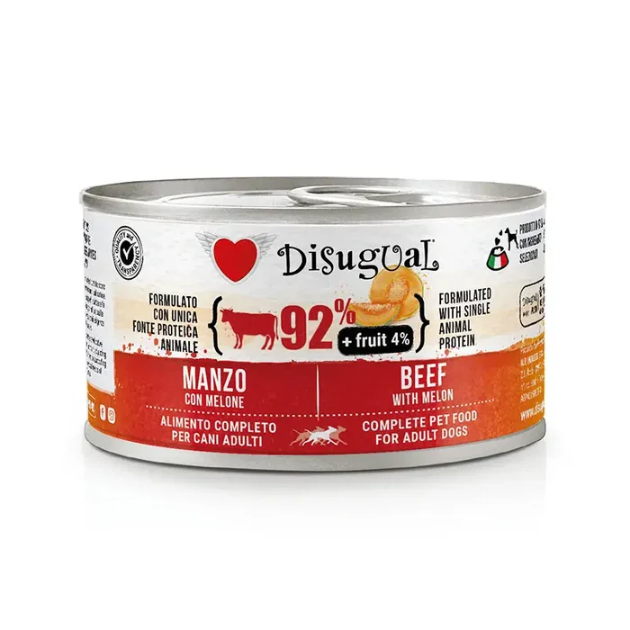 Disugual Fruit Dog Comida para Perro Ternera y Melón 12 Latas x 150 gr Disugual Fruit Dog Comida para Perro Ternera y Melón 12 Latas x 150 gr
