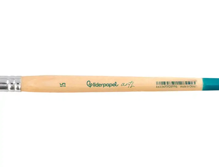 Liderpapel Pincel N 15 Punta Redonda Pelo Sintético para Pintura Acrílica y Acuarela Certificado FSC
