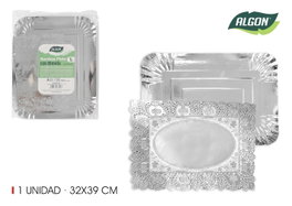 Algon Bandeja Plata Rectangular con Blonda 32x39cm Algo