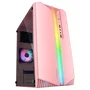 Mars Gaming Caja Gaming Micro-ATX MC-S1 Rosa Mini Tower con Iluminación ARGB, Ventana Lateral y Ventilador FRGB Incluido