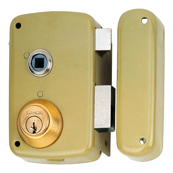 Lince Cerradura de Sobreponer 5056B Bicapa-Oro Mano Derecha 60mm