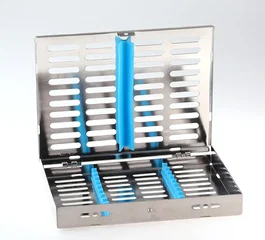 Covetrus Caja de instrumentos para 10 instrumentos con 3 rieles de silicona