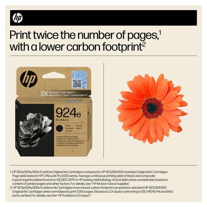 HP Cartucho de Tinta Original EvoMore 924e Negro, Alto Rendimiento (XL), 1000 páginas