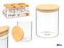Vivalto Set de 12 Tarros Redondos de Borosilicato con Tapa de Bambú, 800 ml