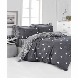 Aucune Juego de Cama Gris con Funda Nórdica y 2 Fundas de Almohada