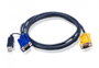 Aten Cable KVM 2L-5203UP Negro con SPHD 3 en 1 y conversor PS/2 a USB de 3 m
