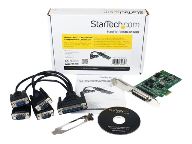 StarTech.com Tarjeta Adaptadora PCIe de 4 Puertos Serie Combo RS-232/RS-422/RS-485 DB9 StarTech.com Tarjeta Adaptadora PCIe de 4 Puertos Serie Combo RS-232/RS-422/RS-485 DB9