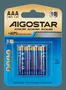 Aigostar Pilas Alcalinas LR03 (AAA) 1.5V, 4 unidades