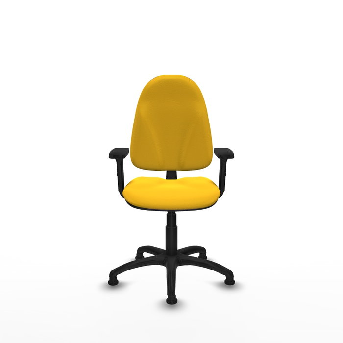 PIQUERAS Y CRESPO Silla de oficina Algarra, Similpiel Amarillo, Brazos 2D