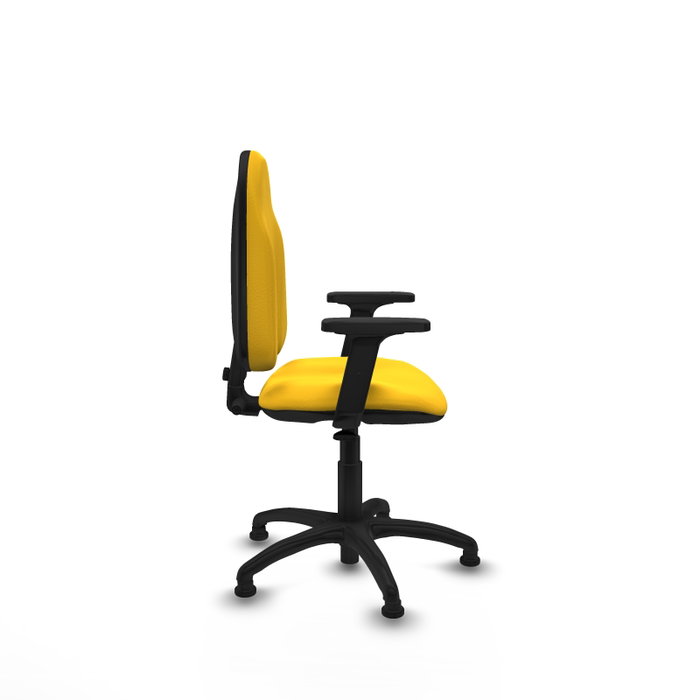 PIQUERAS Y CRESPO Silla de oficina Algarra, Similpiel Amarillo, Brazos 2D