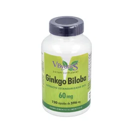 VBYOTICS Ginkgo Biloba 60Mg 120Cap. Complemento para la Circulación