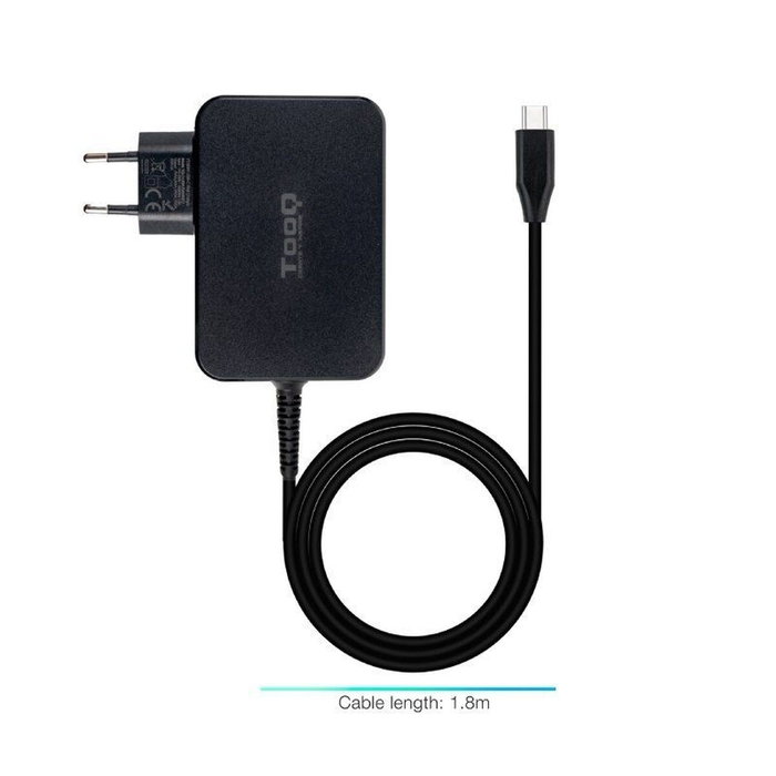 TOOQ Cargador de Portátil GaN 90W USB-C PD 3.0 Negro