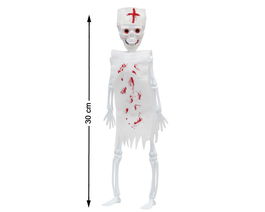 Esqueleto Colgante Enfermero Sangriento 30 cm para Halloween