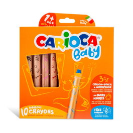 Carioca 42818 Caja 10 Lápices 3 en 1 Baby con Sacapuntas