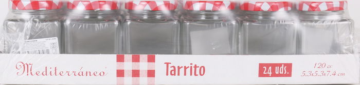Mediterraneo Tarrito Vidrio Multiusos 120 cc Medidas 5.5 x 5.5 x 7.5 cm (96 Unidades)