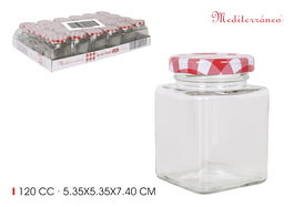 Mediterraneo Tarrito Vidrio Multiusos 120 cc Medidas 5.5 x 5.5 x 7.5 cm (96 Unidades)
