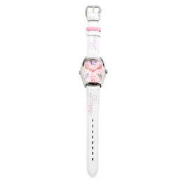 Chronotech Reloj CT7696L-16 con correa de piel rosa y esfera roja