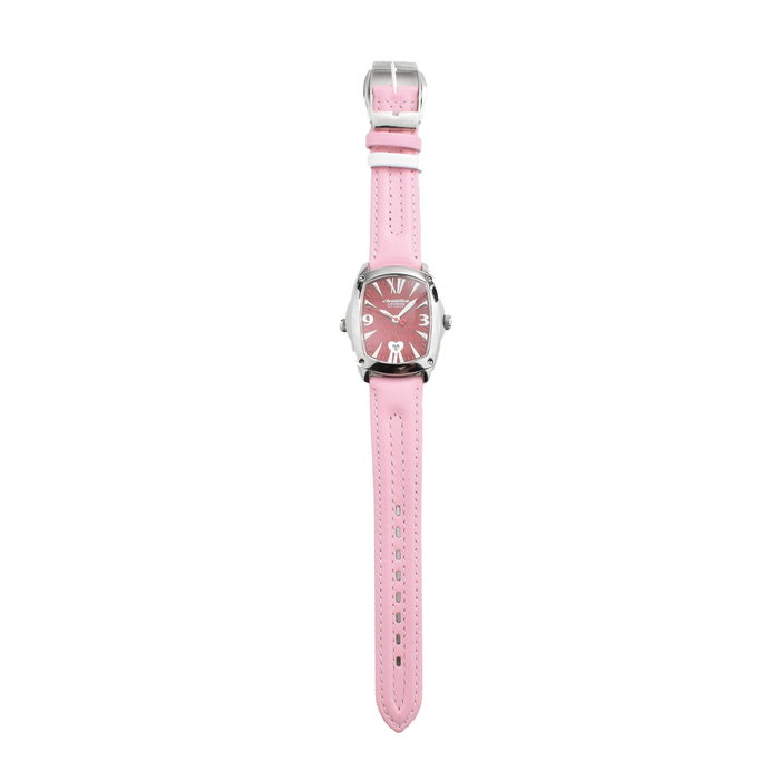 Chronotech Reloj CT7696L-16 con correa de piel rosa y esfera roja Chronotech Reloj CT7696L-16 con correa de piel rosa y esfera roja