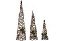 DKD Home Decor Cono LED PE 20x20x80 50L 3AA Natural