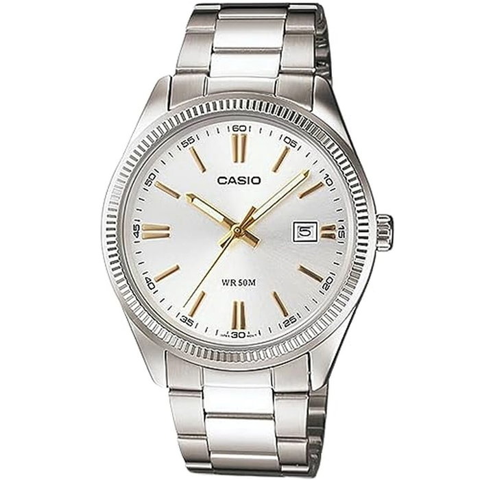 Reloj Hombre Casio DATE - SILVER, GOLD INDEXES (Ø 39 mm) Reloj Hombre Casio DATE - SILVER, GOLD INDEXES (Ø 39 mm)