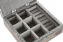 DKD Home Decor Joyero Árabe Plateado Gris 18x6x18 cm Madera y Aluminio (2 Unidades)