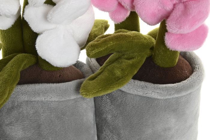 DKD Home Decor Peluche Blanco Fucsia Poliester 10 x 24 x 15 cm (6 Unidades)