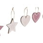DKD Home Decor Set de 9 Decoraciones Colgantes de Madera en Surtido Rosa