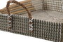 DKD Home Decor Set de 2 Bandejas de Decoración Seagrass Natural y Amarillo 52x38x15 cm