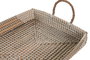DKD Home Decor Set de 2 Bandejas de Decoración Seagrass Natural y Amarillo 52x38x15 cm