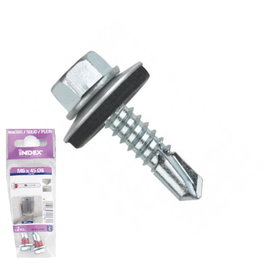 INDEX Din 7504-K Tornillo Broca Cabeza Hexagonal Con Arandela P-14 Cincado Largo 25Mm Ø Rosca Chapa 4.8Mm