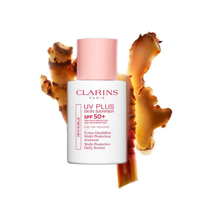 Clarins UV Plus Skin Barrier Protector Solar Facial SPF50+ 30 ml - Multiprotección UVA/UVB y Anticontaminación