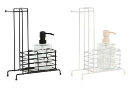 DKD Home Decor Set de 2 Dosificadores de Metal y Cristal 450ml