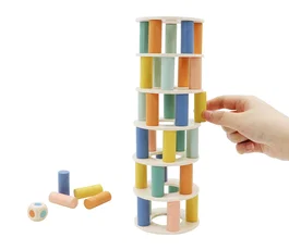 DKD Home Decor Juego de Mesa Set 45 Madera Equilibrio Multicolor