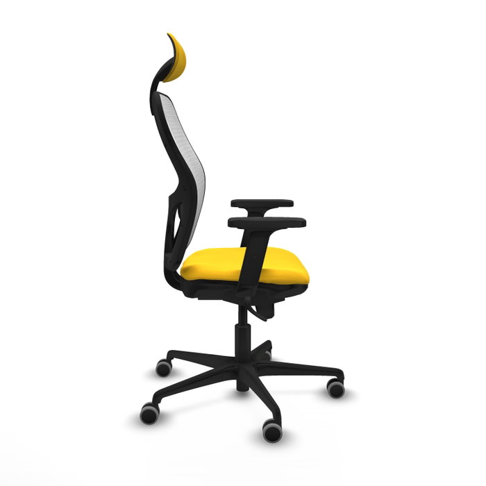 PIQUERAS Y CRESPO Silla de oficina Jorquera con mecanismo Sincro, Amarillo y Blanco PIQUERAS Y CRESPO Silla de oficina Jorquera con mecanismo Sincro, Amarillo y Blanco