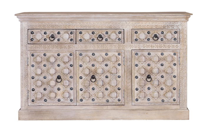 Giner Y Colomer Aparador Madera de Mango Natural 3 Puertas 3 Cajones Giner Y Colomer Aparador Madera de Mango Natural 3 Puertas 3 Cajones