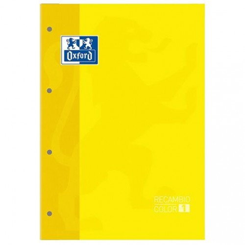 Oxford Recambio Tapa Blanda A4+ Amarillo 80 Hojas Cuadrícula 5x5