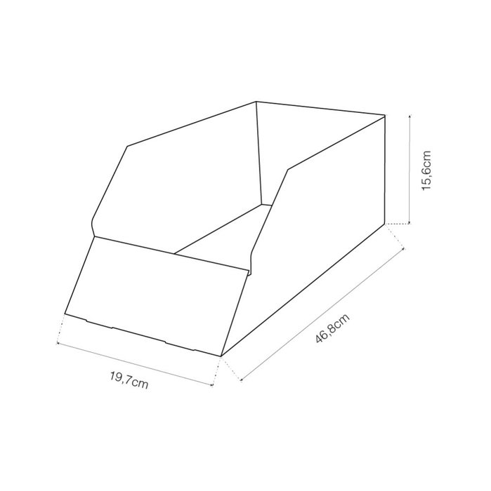Edm Caja expositora material electrico, 198 x 465 x 155 mm