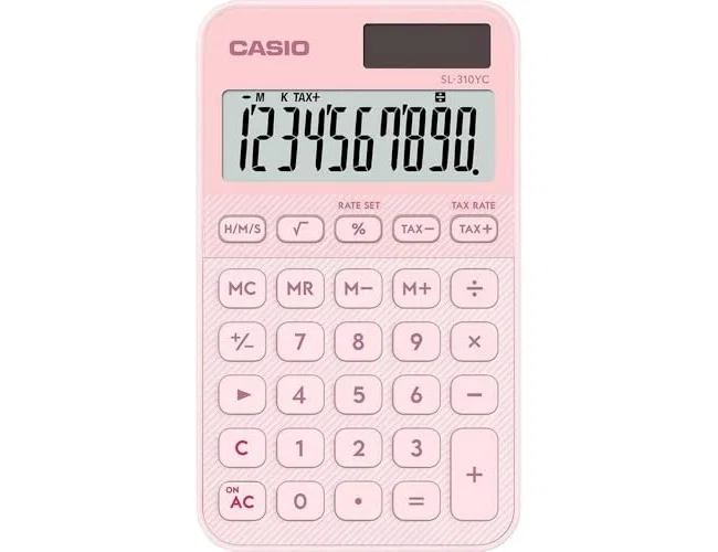 Casio Calculadora de Oficina SL-310YC-LP 10 Dígitos Rosa Claro Casio Calculadora de Oficina SL-310YC-LP 10 Dígitos Rosa Claro