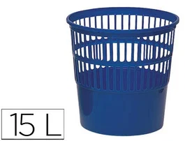 Q-connect Papelera de rejilla azul 15 litros