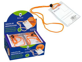 Bismark Tarjeta de Identificación Vertical 70x105 mm con Cordón Naranja